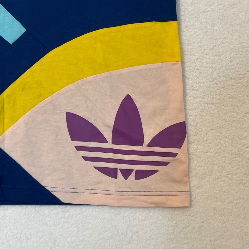 Adidas Originals Men L Navy Blue Colorblock Trefoil Tank Top Sleeveless Shirt - Picture 3 of 10
